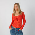 Coral Y2K Colours of the World Long Sleeve Top (S)