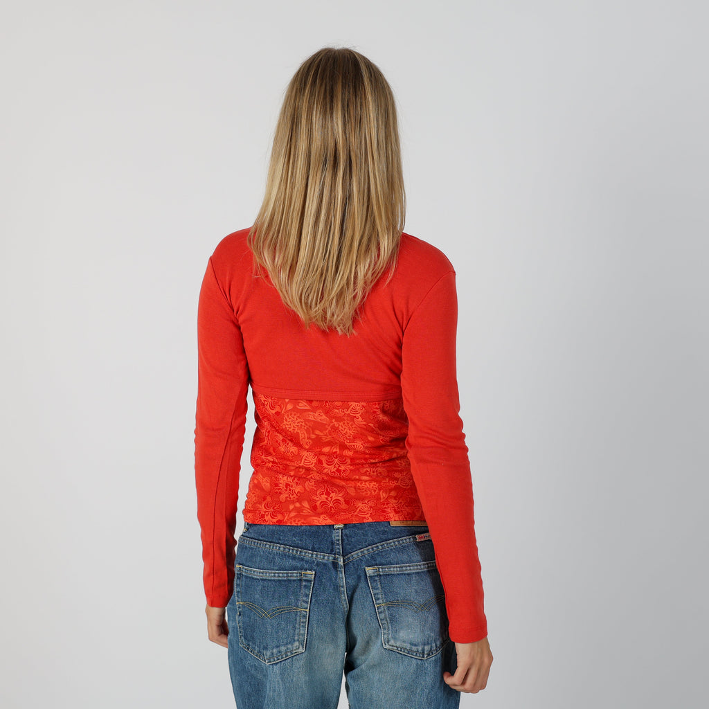 Coral Y2K Colours of the World Long Sleeve Top (S)