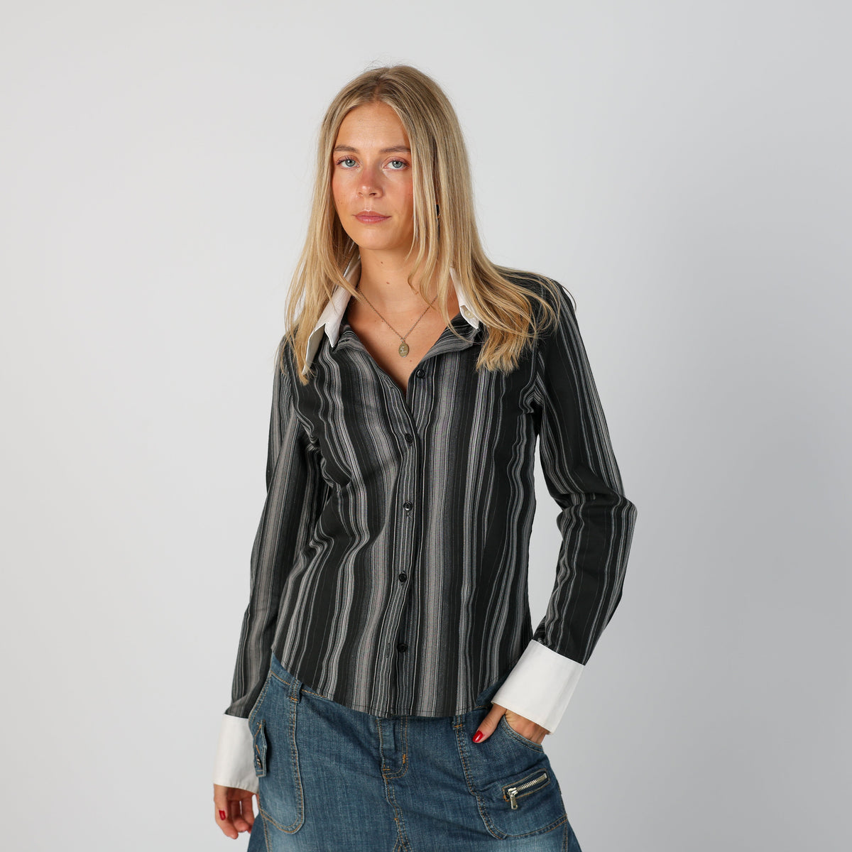 Charcoal Grey Y2K Mexx Shirt (10)