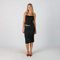 Black Y2K Denim Midi Skirt (XS)
