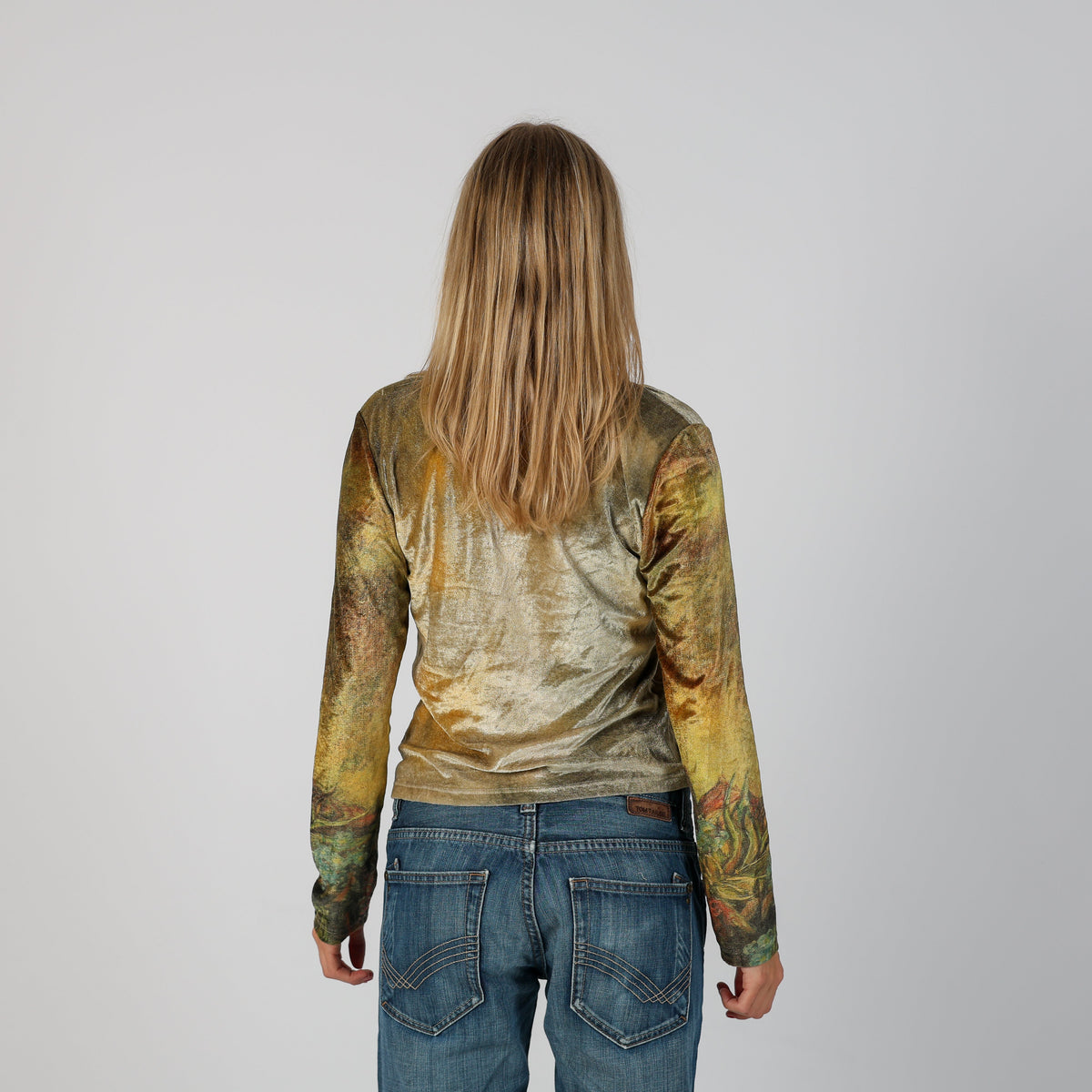 Light Green Y2K Made in Italy Long Sleeve Top (M)