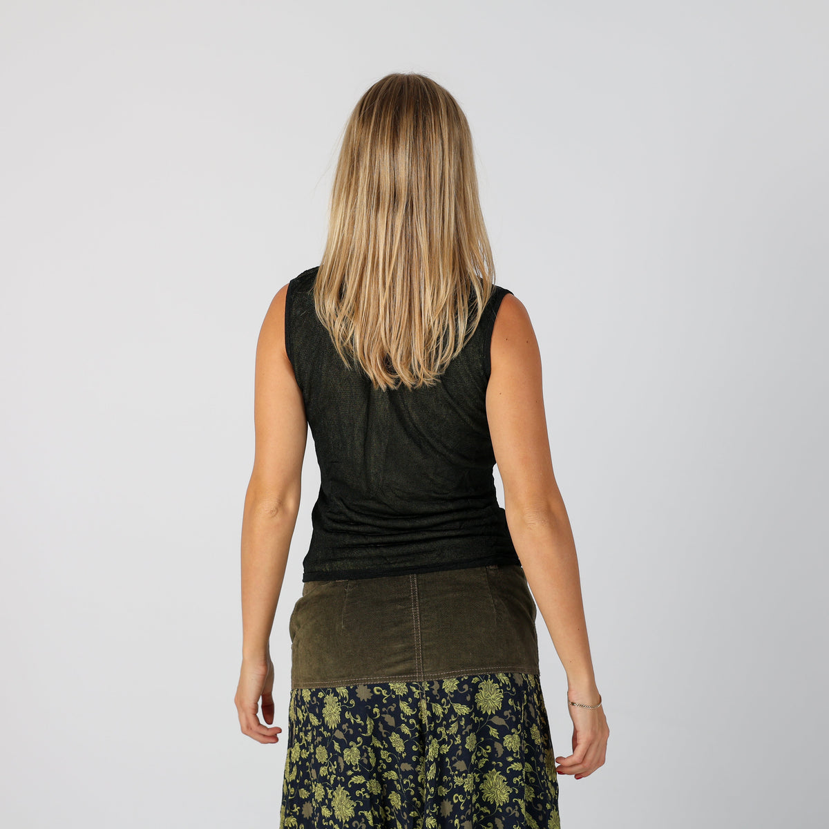 Black Y2K Last Woman Woven Top (S)