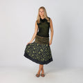Khaki Green Y2K Woven Midi Skirt (S)