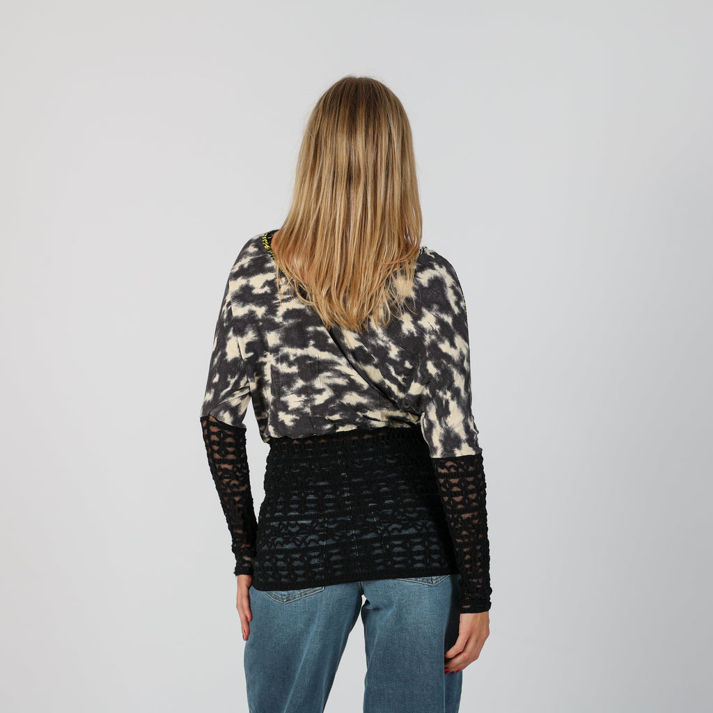 Black Y2K Made in Italy Long Sleeve Top (M)