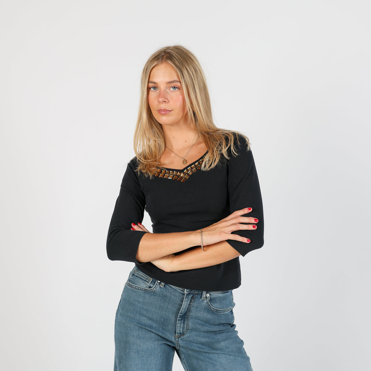 Black Y2K Camomilla Long Sleeve Top (S)