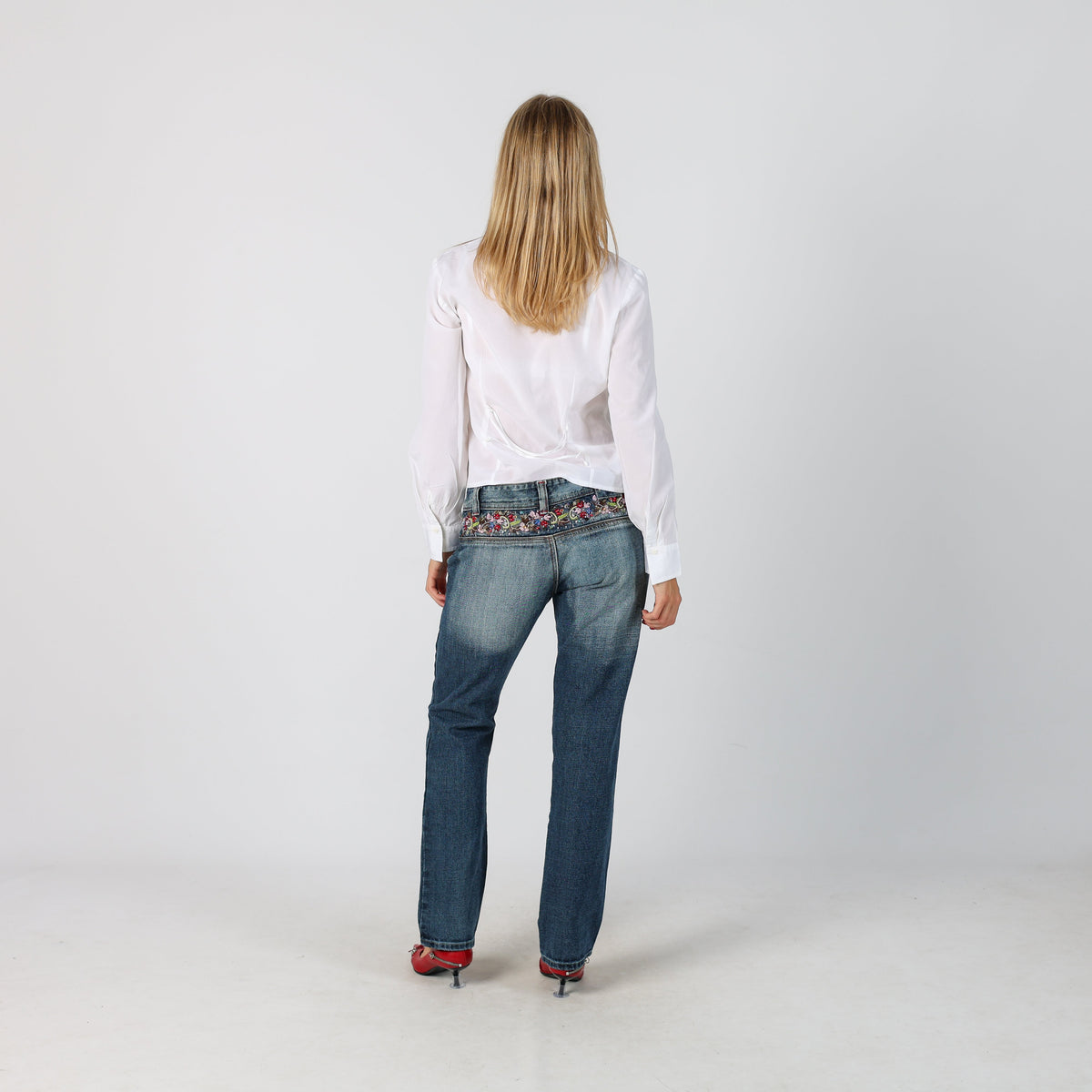 Blue Y2K Straight Jeans (M)