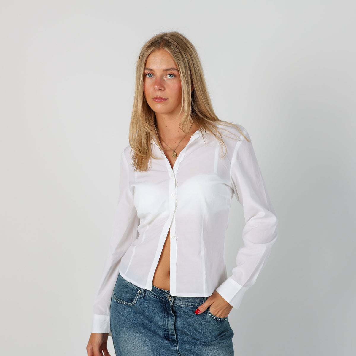 White Y2K Blouse (S)