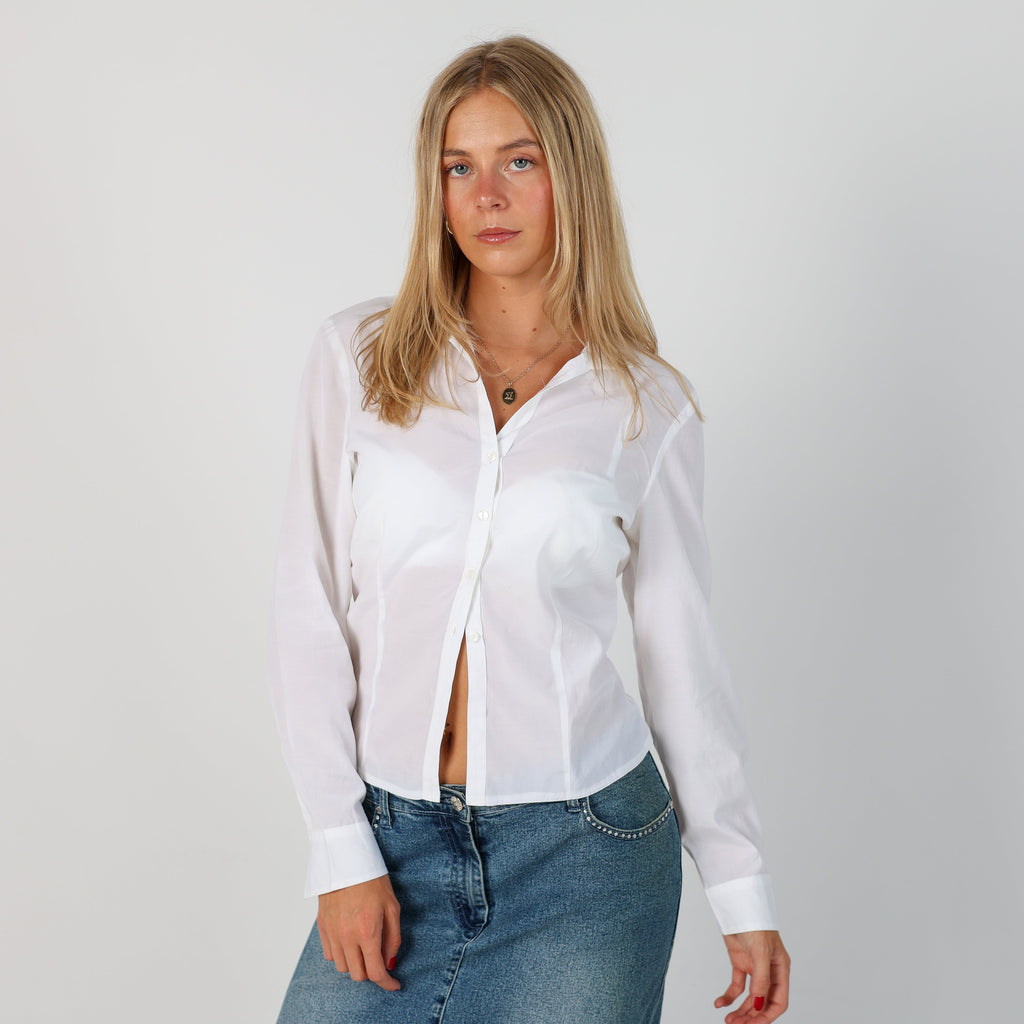 White Y2K Blouse (S)