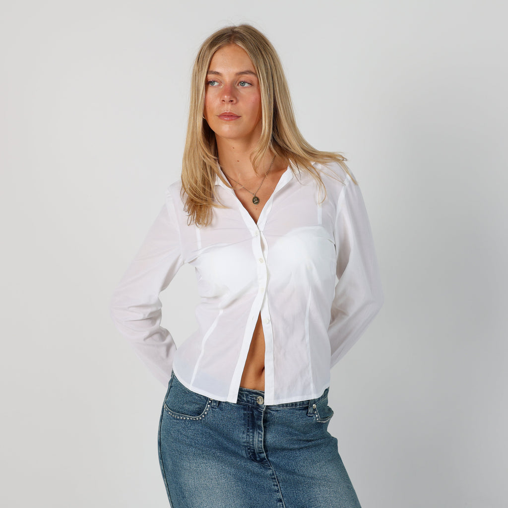 White Y2K Blouse (S)