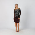 Burgundy Red Y2K Promod Woven Midi Skirt (S)