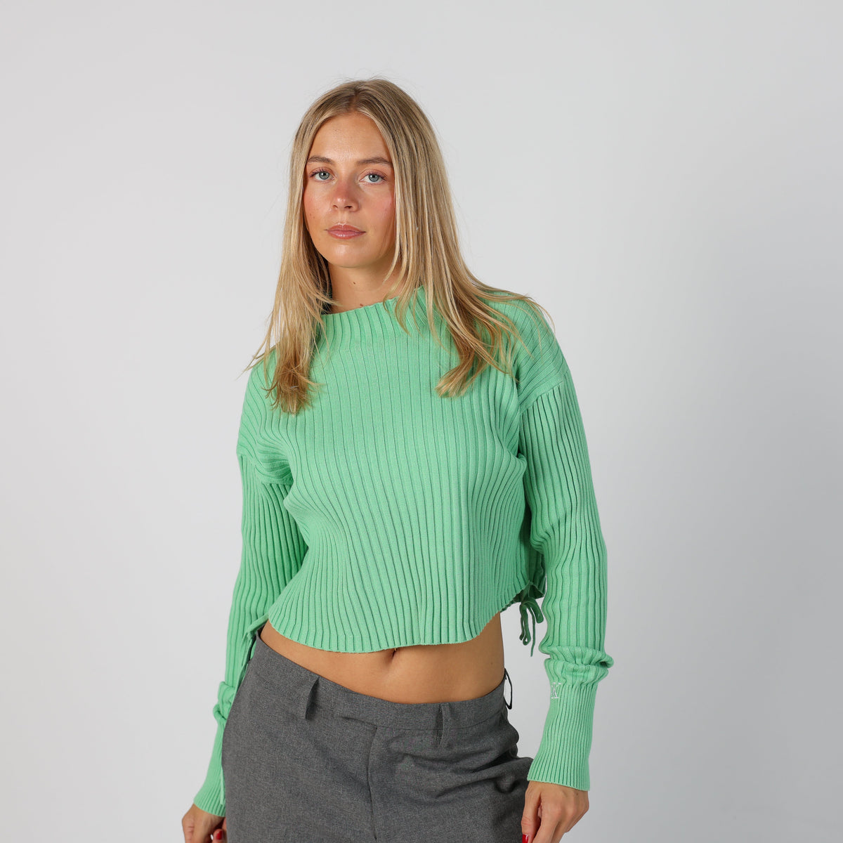 Light Green Y2K Long Sleeve Top (M)