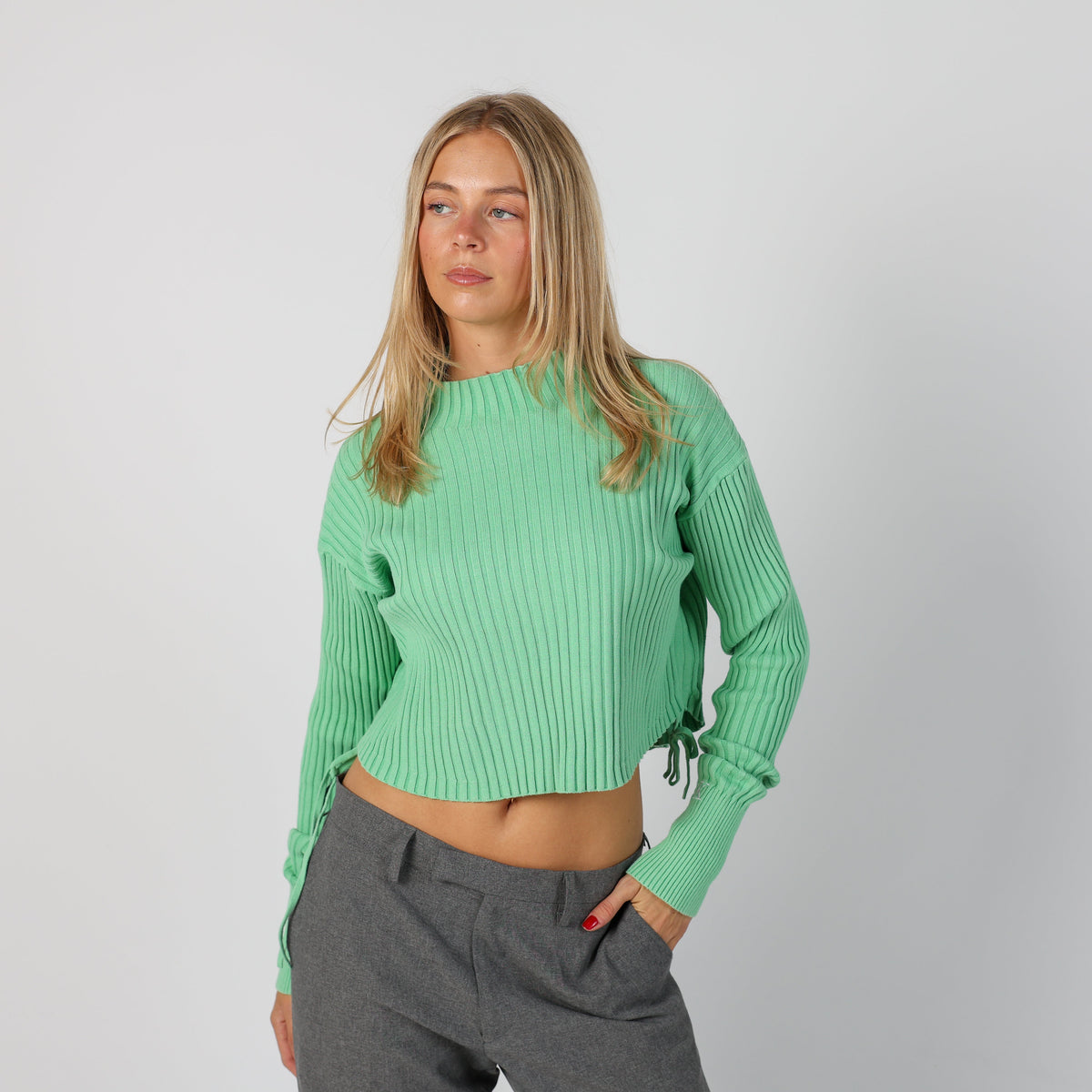 Light Green Y2K Long Sleeve Top (M)