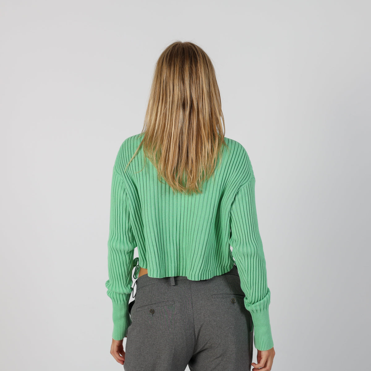 Light Green Y2K Long Sleeve Top (M)