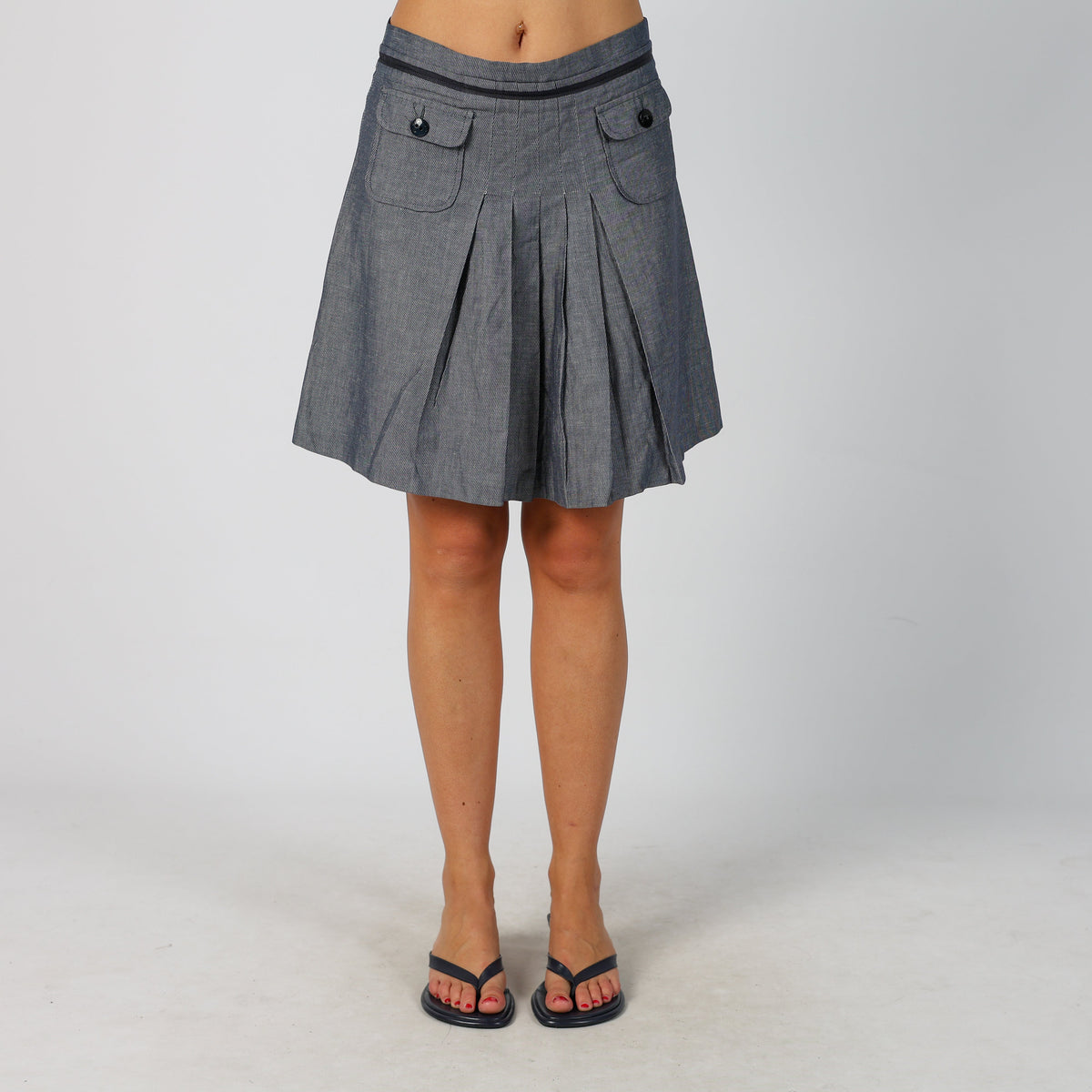 Grey Y2K Max&Co. Woven Mini Skirt (S)