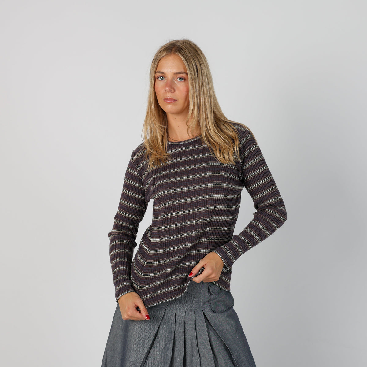 Brown Y2K Long Sleeve Top (S)