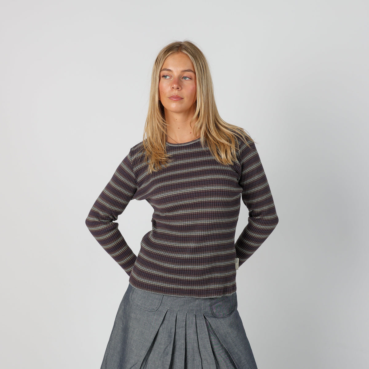 Brown Y2K Long Sleeve Top (S)