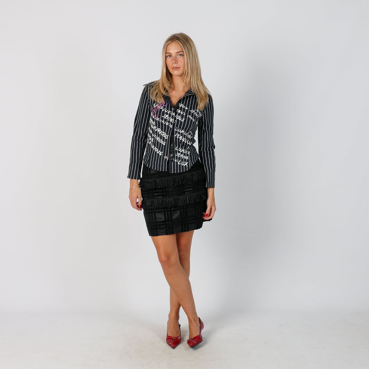 Black Y2K Liu Jo Woven Mini Skirt (S)