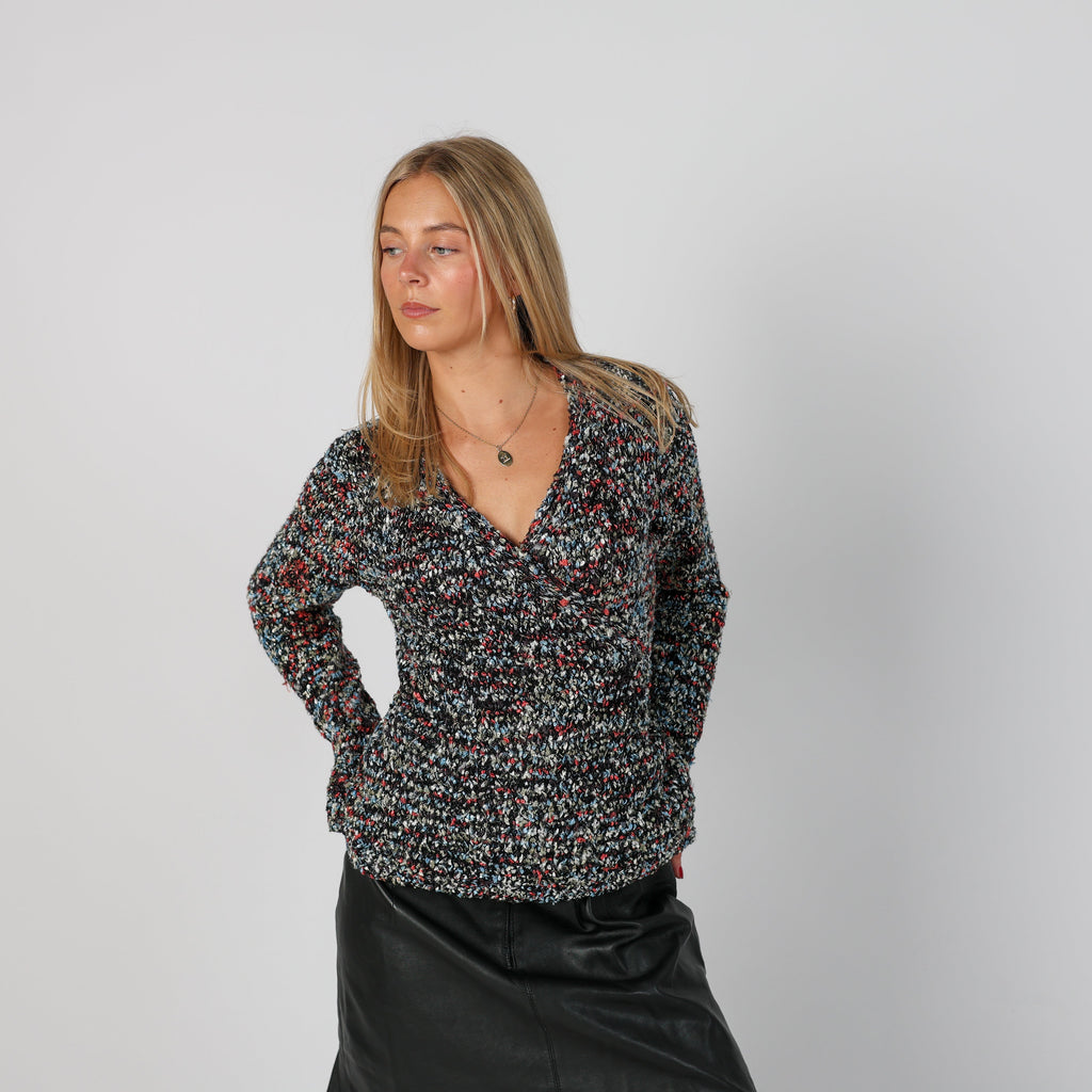 Black Y2K Knitted Top (M)