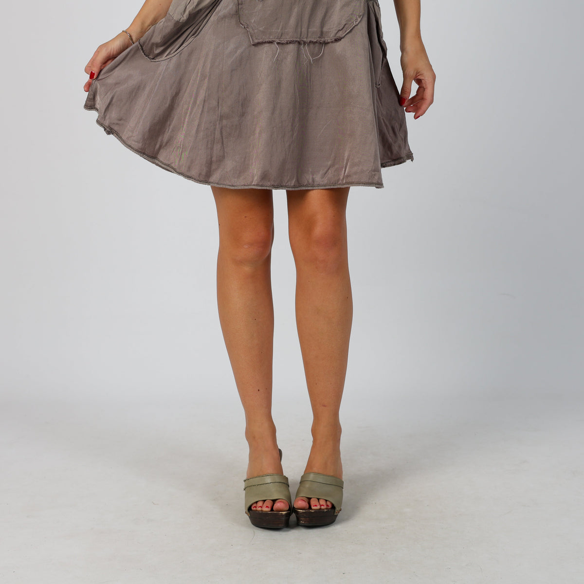 Grey Y2K Woven Mini Dress (S)