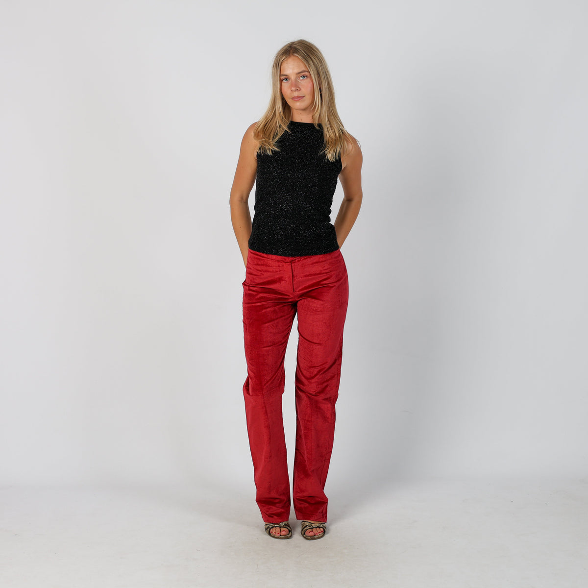 Red Y2K Made in Italy Casual Trousers (S)