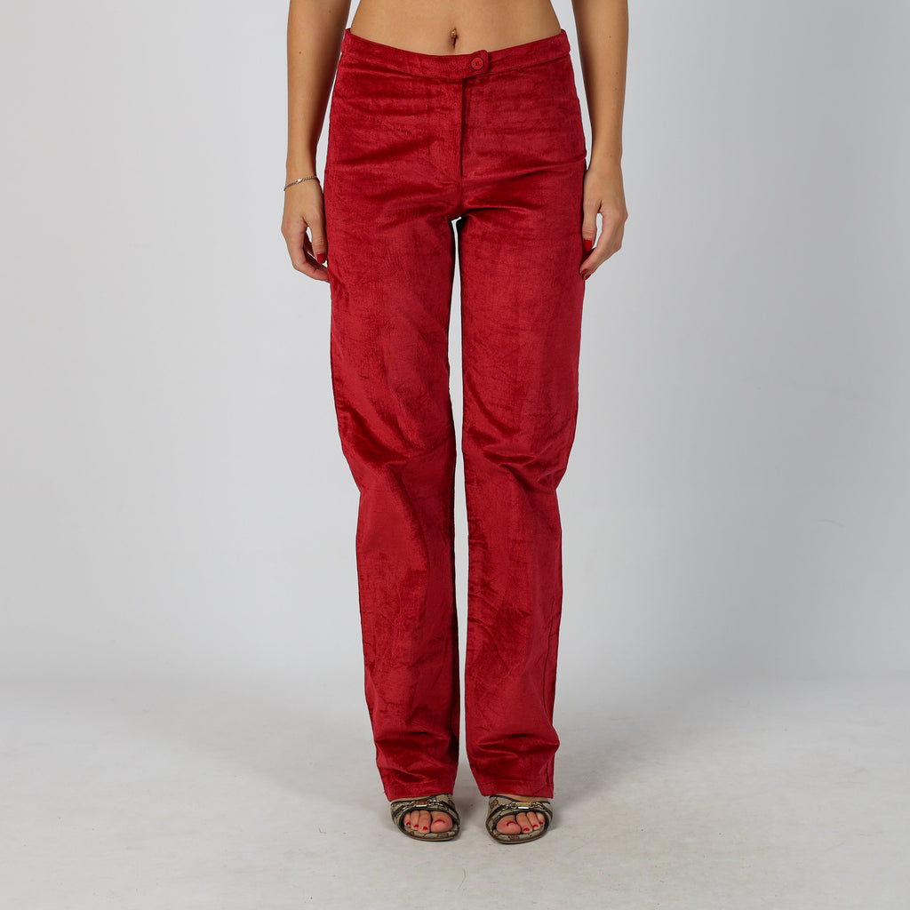 Red Y2K Made in Italy Casual Trousers (S)