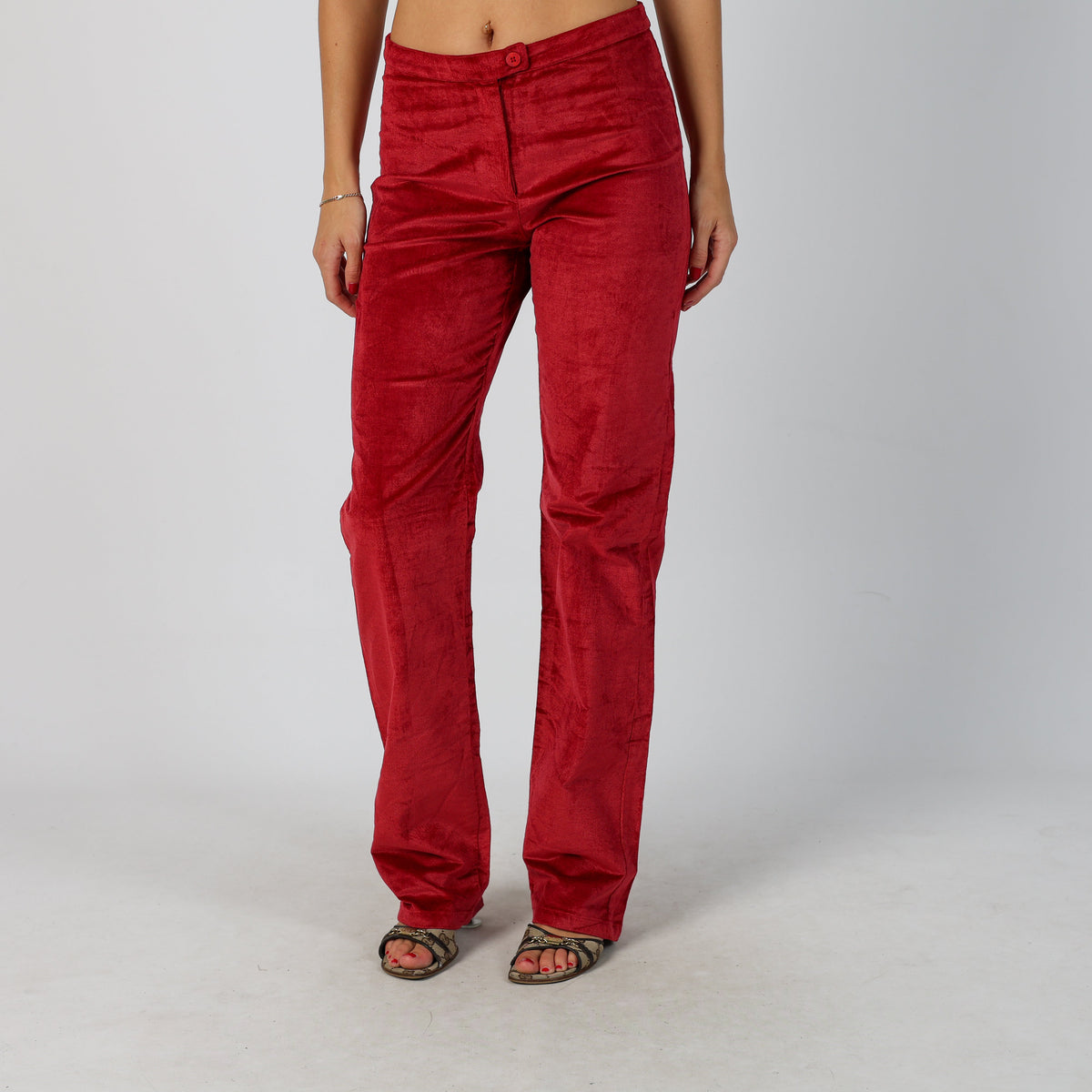 Red Y2K Made in Italy Casual Trousers (S)