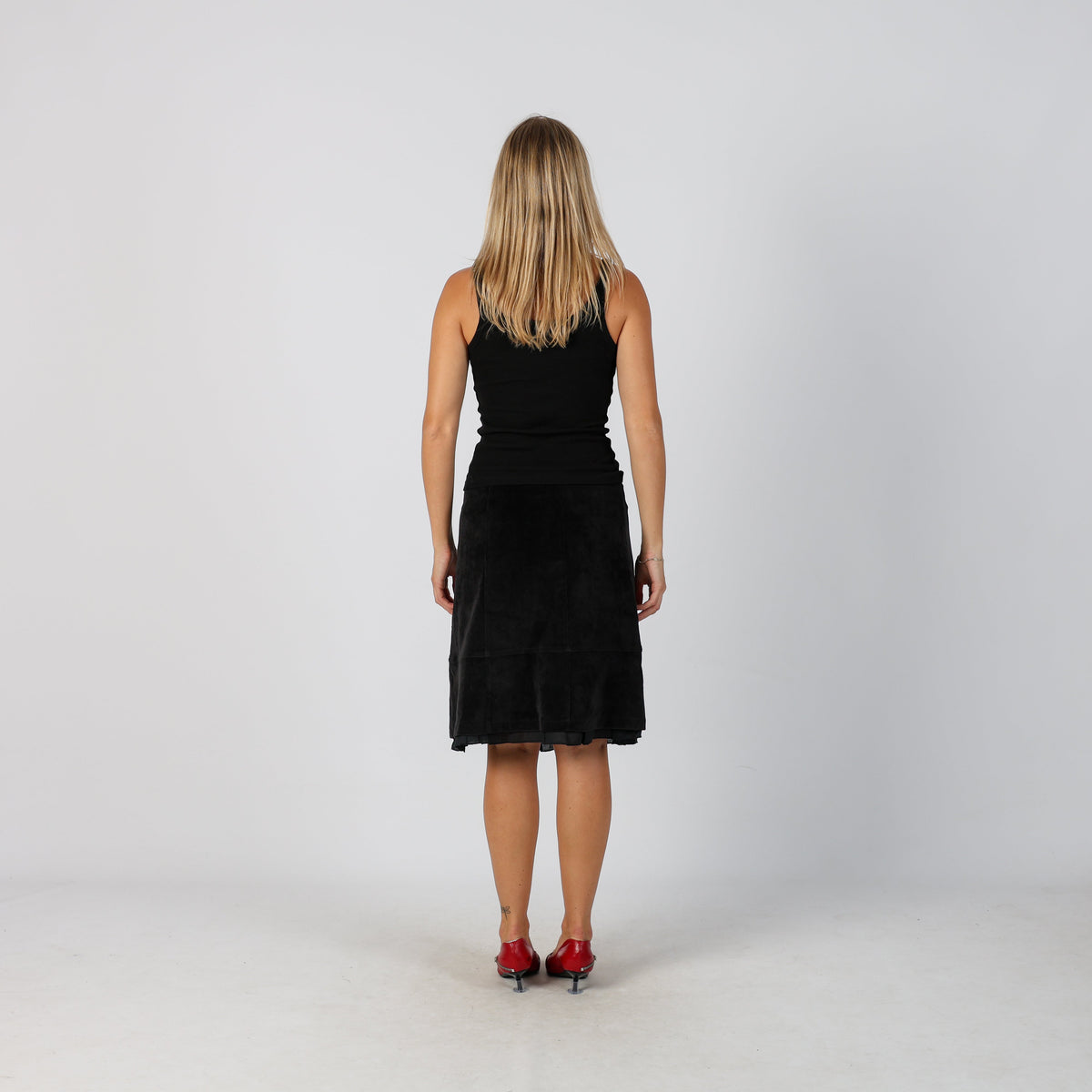 Brown Y2K Made in Italy Woven Midi Skirt (S)