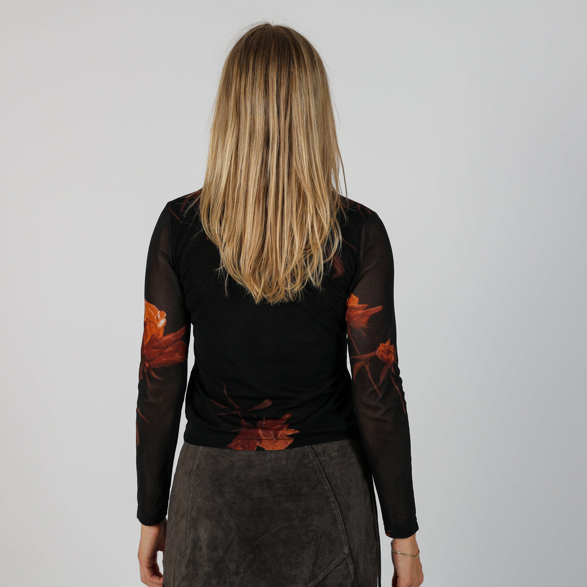 Black Y2K Evidence Long Sleeve Top (S)