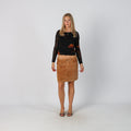 Tan Y2K Esprit Woven Mini Skirt (M)