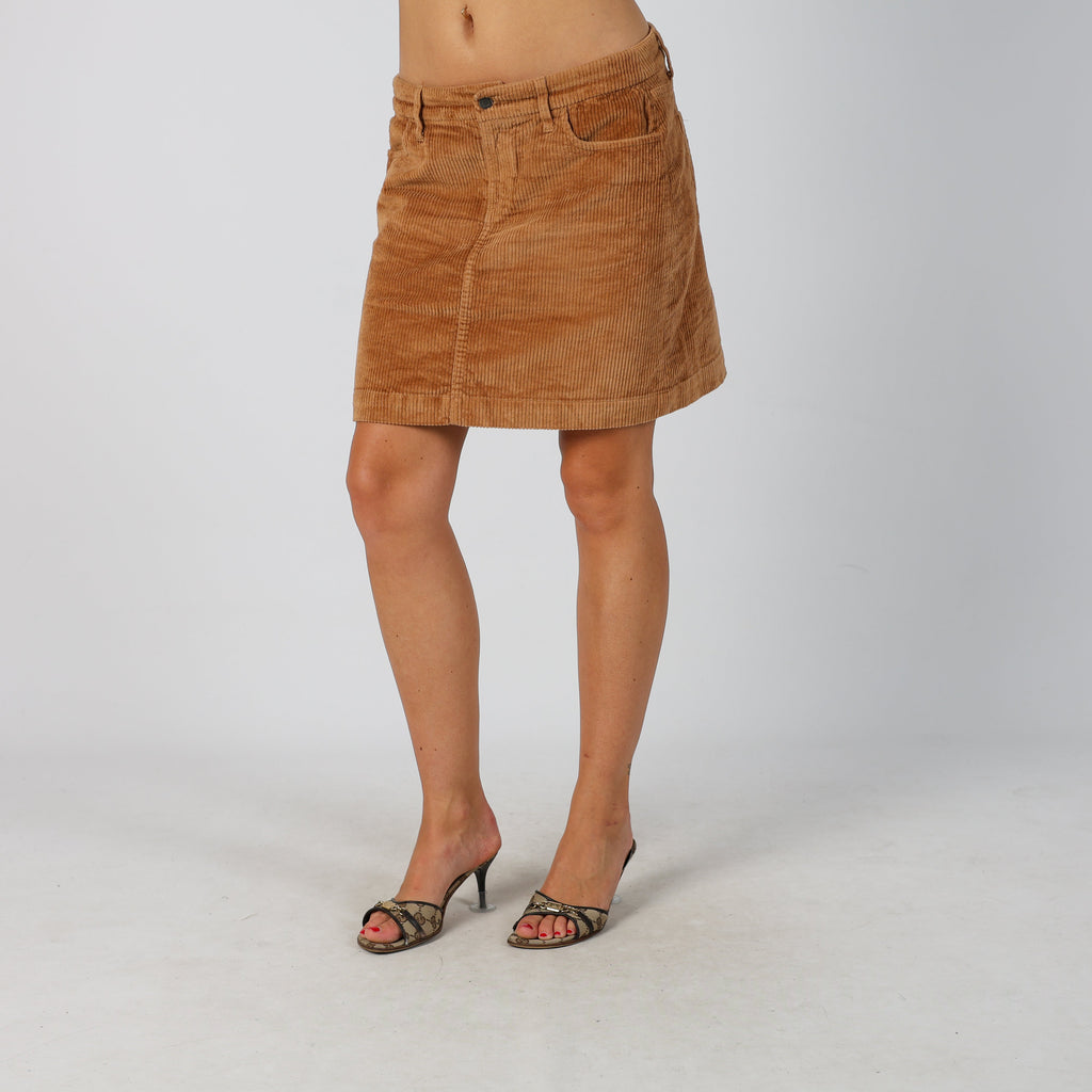 Tan Y2K Esprit Woven Mini Skirt (M)