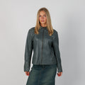 Grey Y2K Leather Jacket (M)