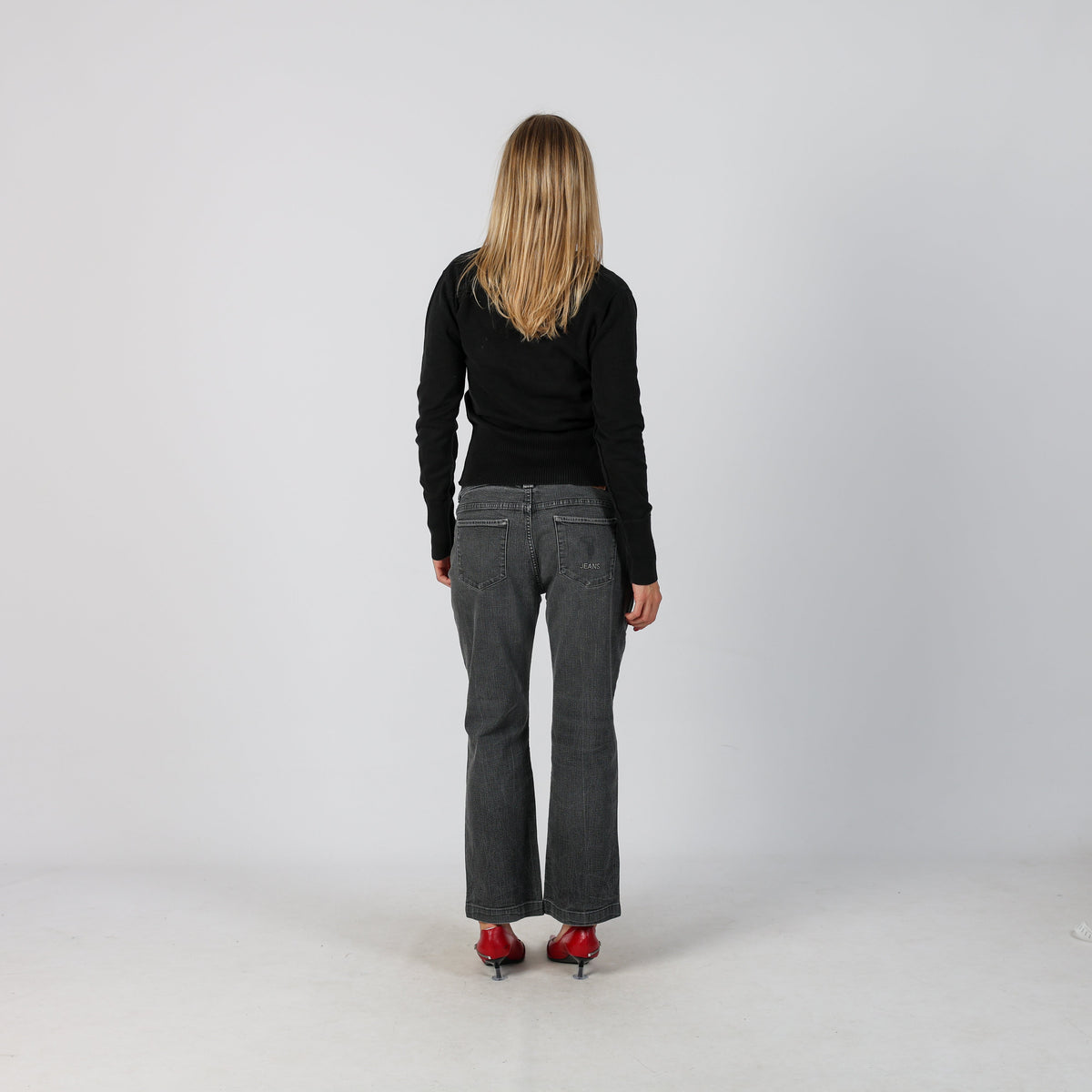 Grey Y2K Trussardi Straight Jeans (M)
