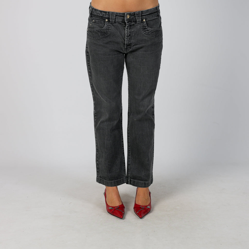Grey Y2K Trussardi Straight Jeans (M)