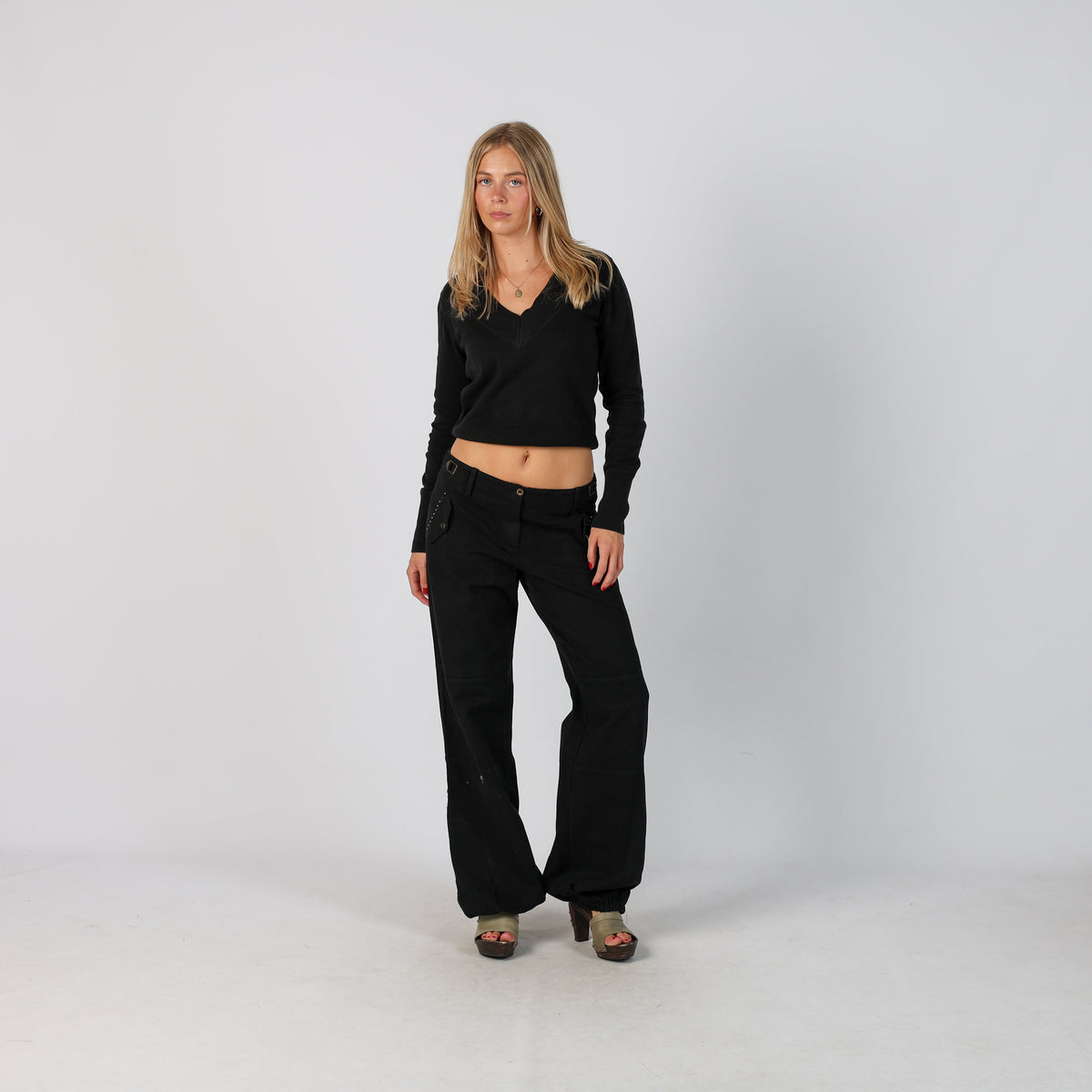 Black Y2K Casual Trousers (M)