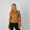 Tan Y2K Leather Jacket (S)