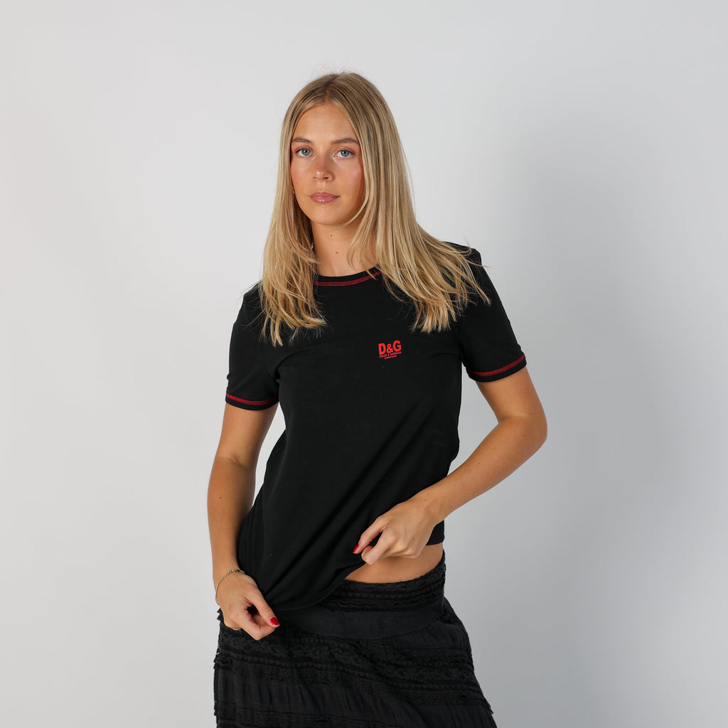 Black Y2K Dolce & Gabbana T-shirt (S)