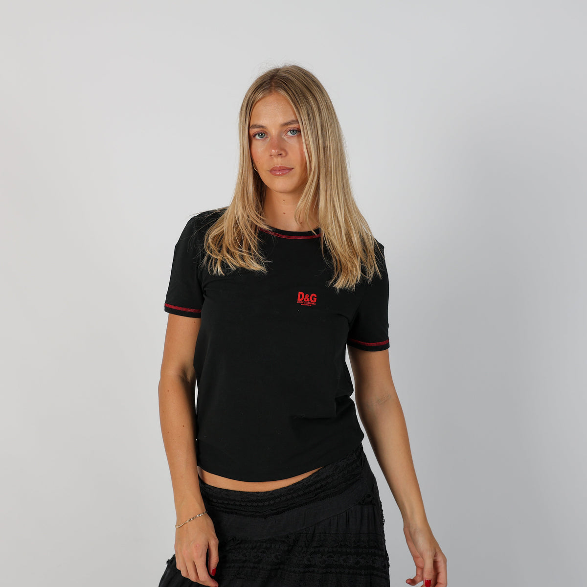 Black Y2K Dolce & Gabbana T-shirt (S)