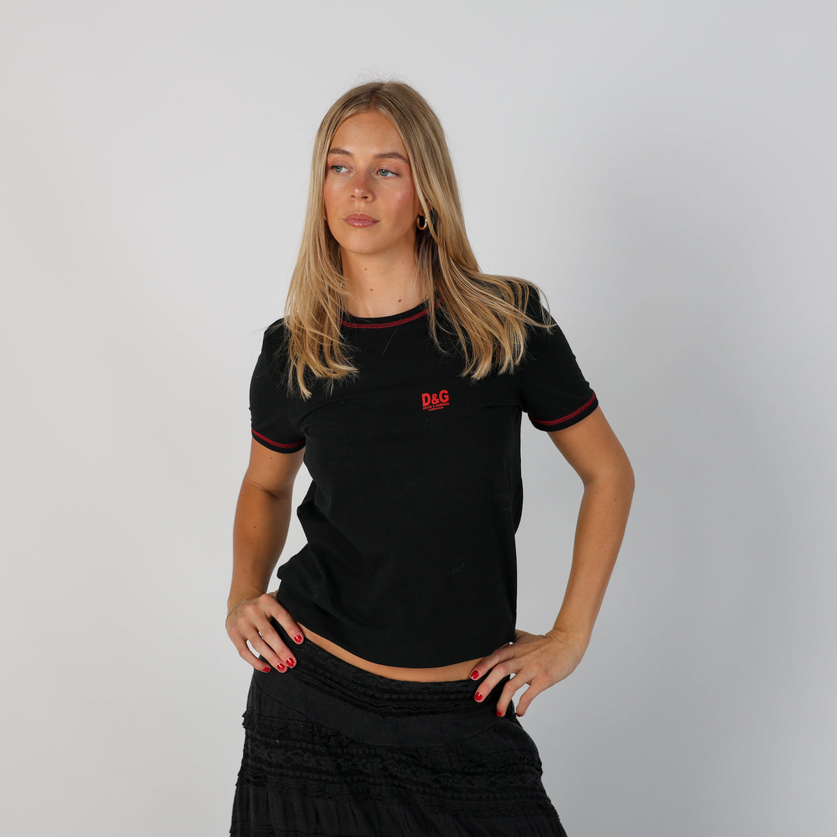 Black Y2K Dolce & Gabbana T-shirt (S)