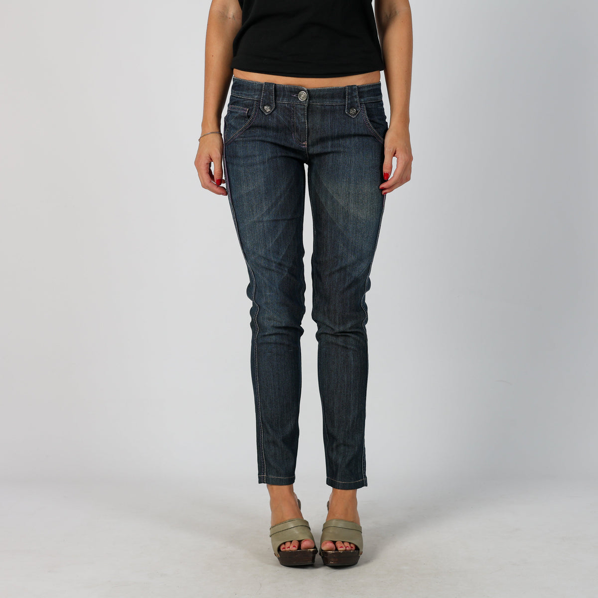 Blue Y2K Made in Italy Skinny Jeans (S)