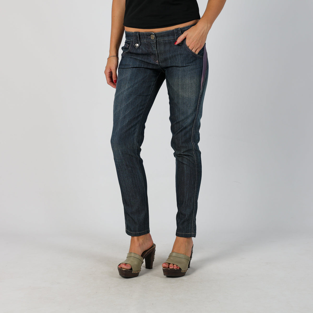 Blue Y2K Made in Italy Skinny Jeans (S)
