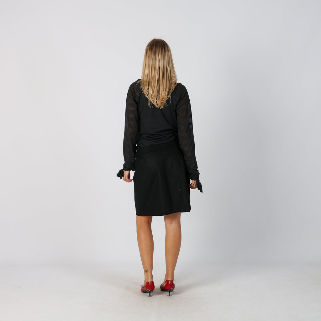 Black Y2K R.E.D Valentino Woven Mini Skirt (S)