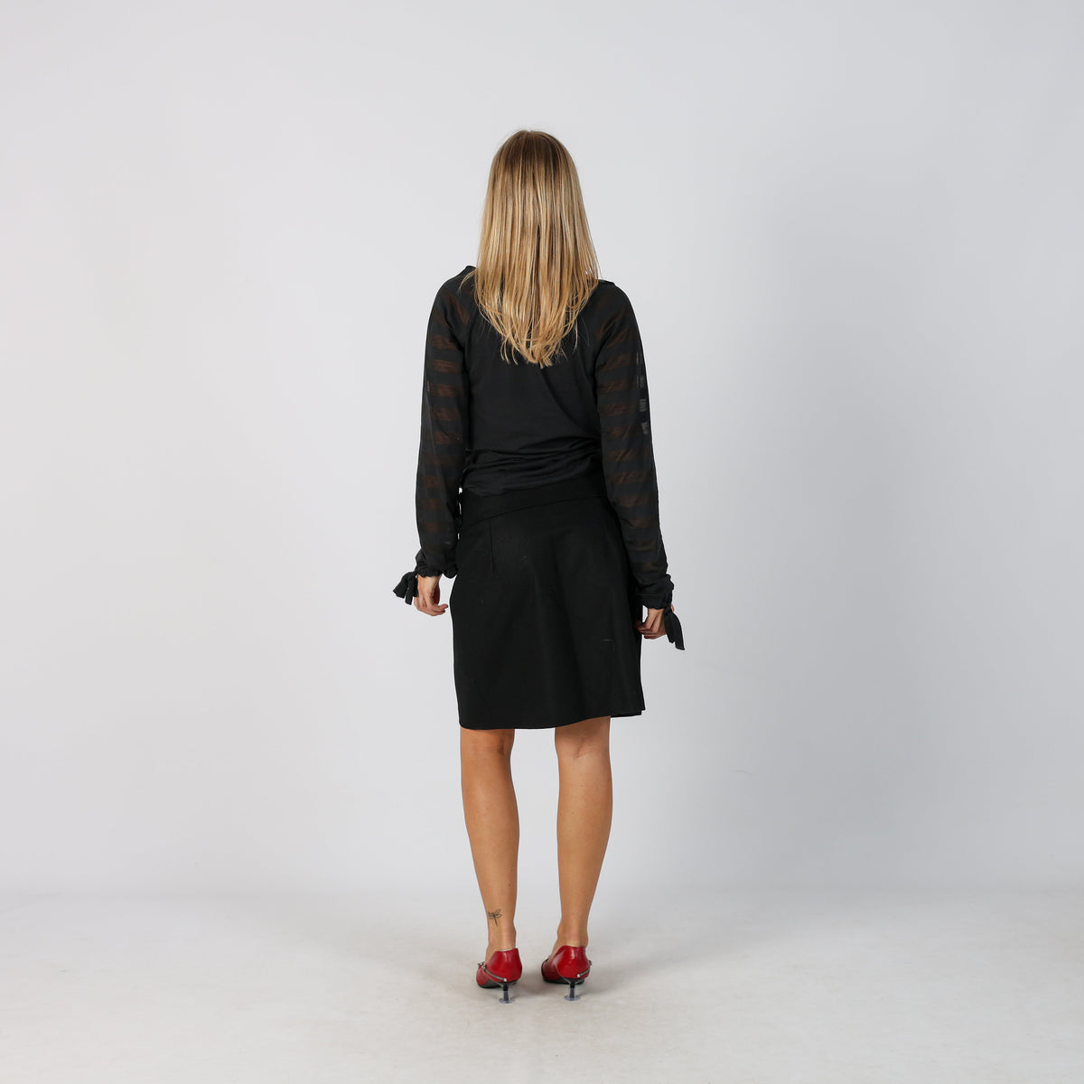 Black Y2K R.E.D Valentino Woven Mini Skirt (S)