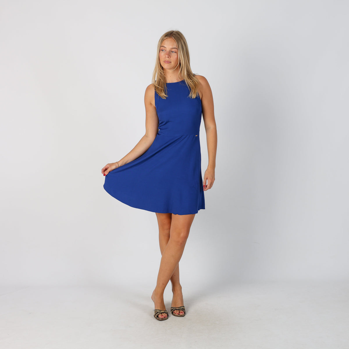 Blue Y2K Armani Woven Mini Dress (S)