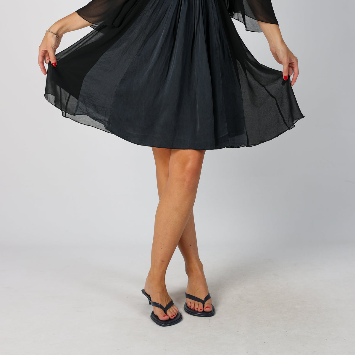Black Y2K Elisabetta Franchi Woven Midi Dress (S)
