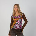 Brown Y2K Long Sleeve Top (S)
