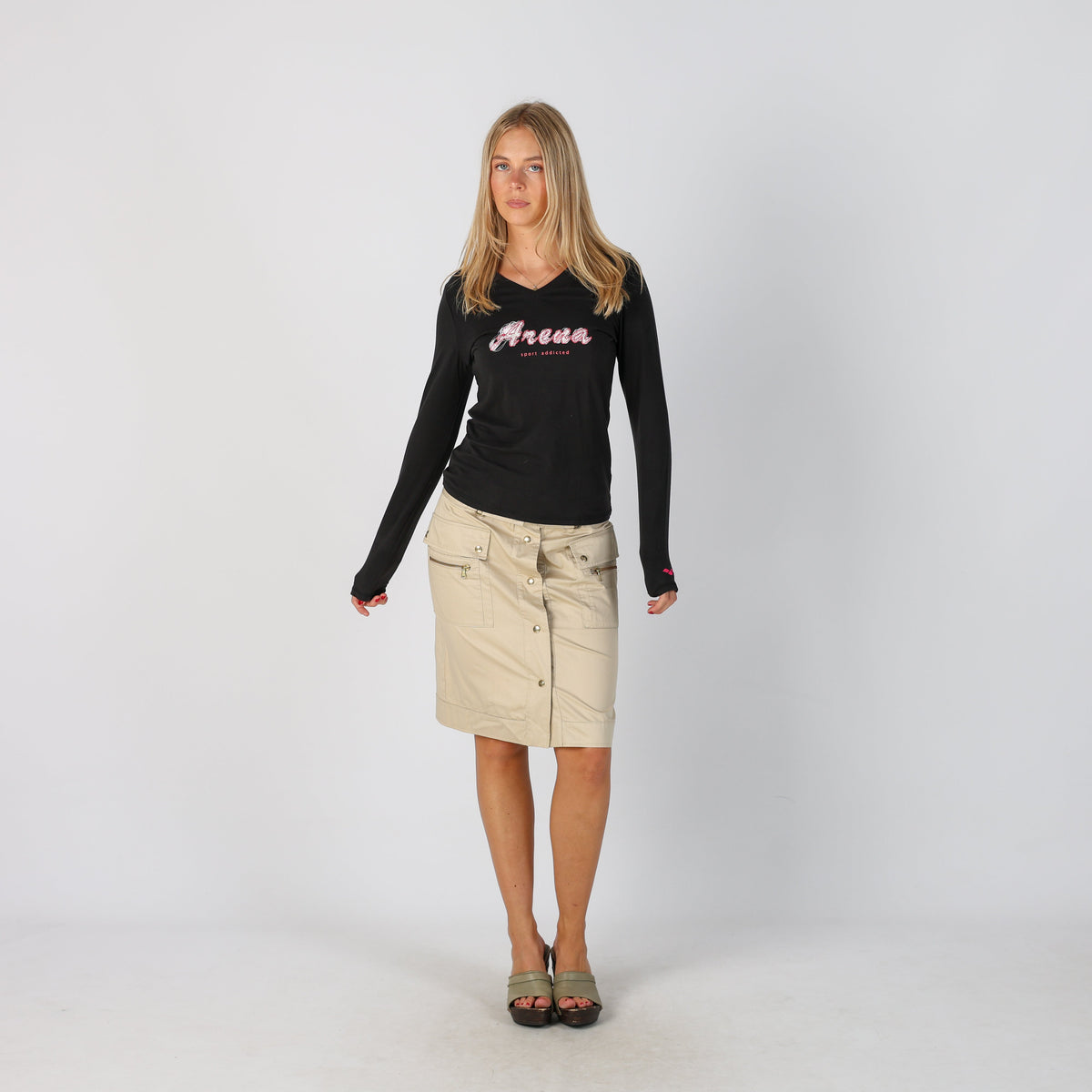 Beige Y2K Fay Woven Midi Skirt (S)