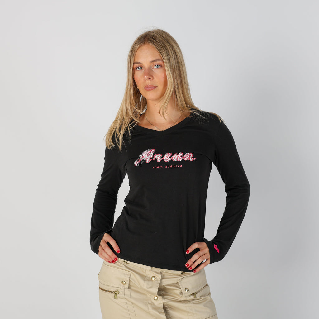 Black Y2K Arena Long Sleeve Top (S)