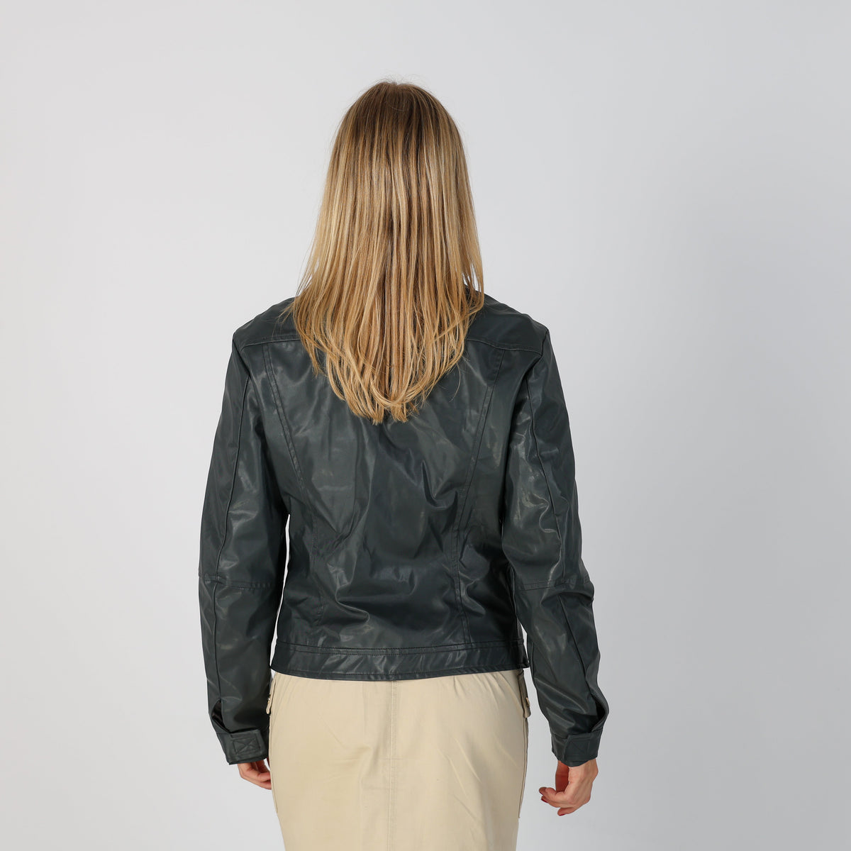 Charcoal Grey Y2K Made in Italy Woven Jacket (M)