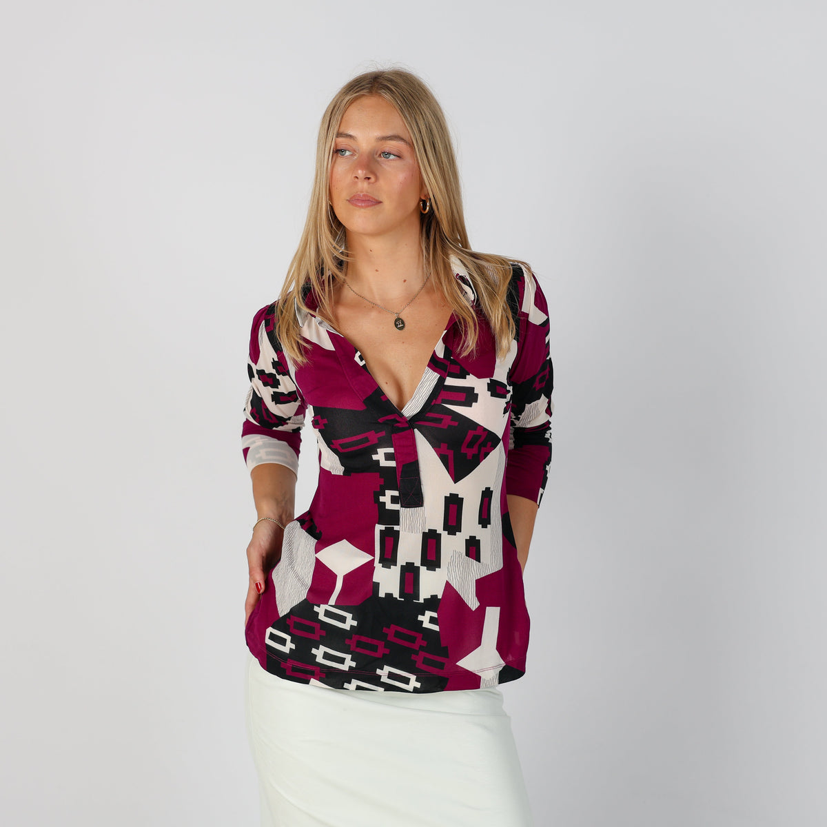 Purple Y2K Mexx Long Sleeve Top (S)