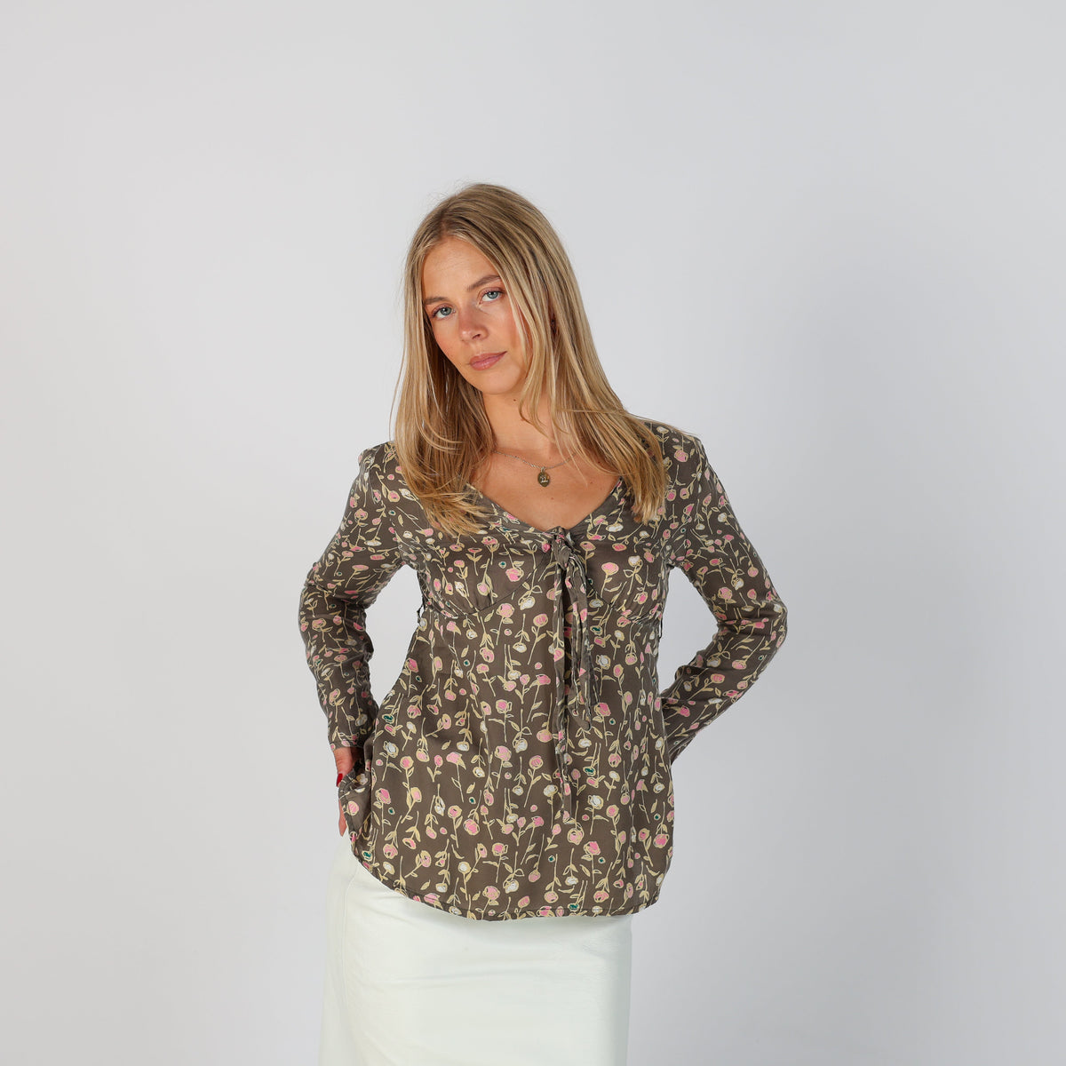 Khaki Green Y2K Calvin Klein Blouse (S)